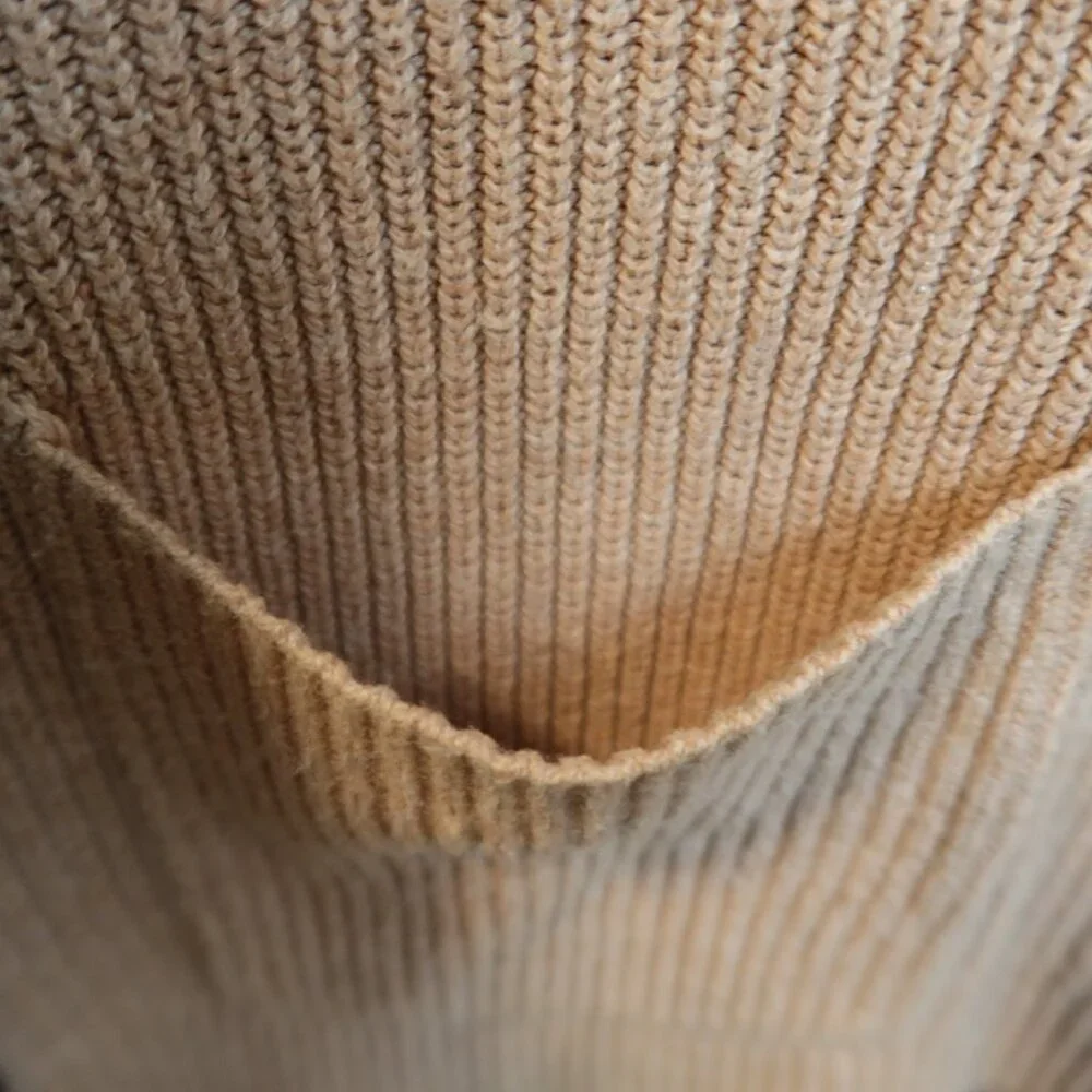 Madewell Cream Tan Ribbed Crew Neck Sweater